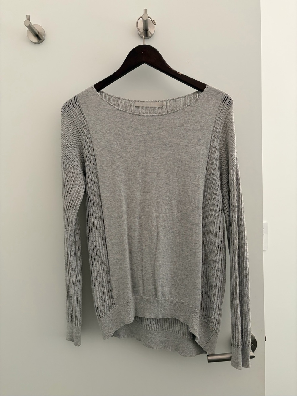 Grey Silk/Cotton Blend Sweater